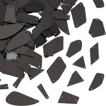 180pcs Mirror Sew-on Rhinestones Mix, Flatback Acrylic Black Mirrored Beads for Costume, Dress, Bags, Hats, Festival, Party, Halloween Decoration