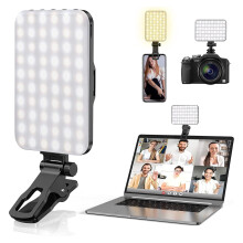 120 LED Phone Light, 5000mAh Rechargeable Clip-On Video Light with 3 Modes, Compatible with Phone Camera, Laptop, for Selfie & Live Stream