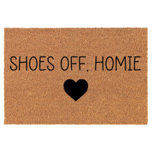 Welcome Doormat Coco Coir Door Mat Gift Shoes Off Homie (24" x 16")