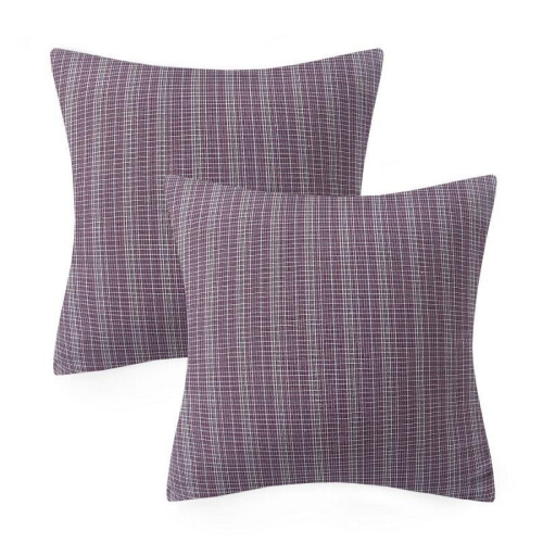 Phantoscope 18" x 18" Modern, Contemporary, Transitional Black Plaid Polyester Throw Pillow , ( 2 Count) 1