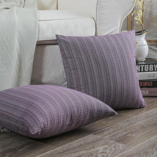Phantoscope 18" x 18" Modern, Contemporary, Transitional Black Plaid Polyester Throw Pillow , ( 2 Count)