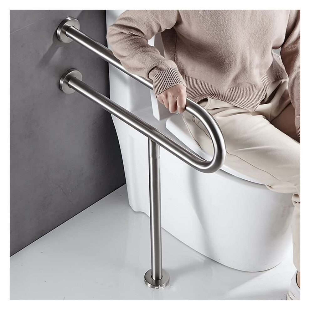 Grab Bars UShaped NonSlip Bathroom Safety Rails for Elderly, Floor Standing and Wall Mounted