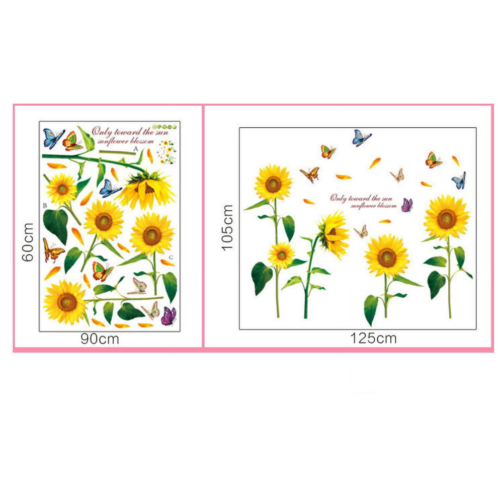 Sunflower Wall Sticker Living Room Sofa Background Style Sticker Removable Bedroom 9557311661532