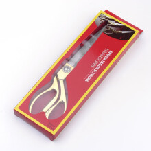 1pc 2cr13 Stainless Steel Tailor Scissors Sewing scissors Gold 260x71x17mm Box: 30.5x9.5x2cm