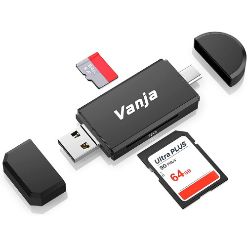 3 in 1 Micro SD Card Reader USB-C USB-A Micro USB Portable Memory Card Reader Trail Camera SD Card Adapter