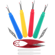 Stainless Steel Plastic Sewing Accessory Handgrips Seam Ripper Set Portable Bagged