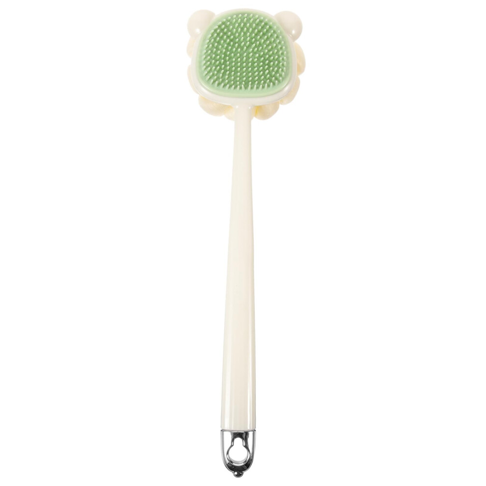 Bath Back Scrubber with Long Handle Soft Bristles DualSided Brush for Gentle Shower Exfoliation