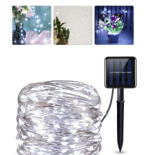 5M-30M Solar Fairy Lights Outdoor, 8 Patterns, Waterproof, Copper Wire, Compatible with Christmas & Halloween Decor, White