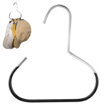 Hat Rack with SlipResistant PVC Coating, Baseball Cap Organizer Holds 5 Hats, Metal Closet Hanger Black 4pcs