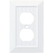 Franklin Brass Classic Beadboard Single Duplex Wall Plate in Pure White