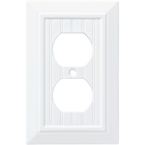 Franklin Brass Classic Beadboard Single Duplex Wall Plate in Pure White