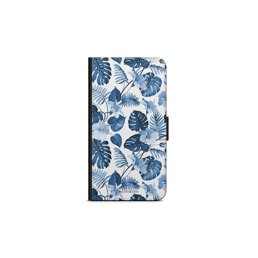 Bjornberry Wallet Case Compatible With Huawei P30 Pro - Flowers Blue 9496895885500