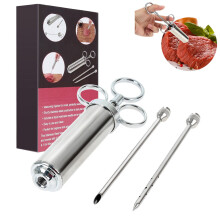 2Oz Stainless Steel Turkey Meat Marinade Injector Needles Grill BBQ Thanksgiving