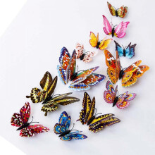 TINKER 3D Butterfly Wall Stickers, 12 Pcs Luminous Colorful Decals for Kids' Room, Removable Mural Art Decor Compatible with Walls