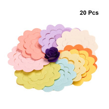 20pcs Colorful Handmade Rose Flower Quilling Paper Strips Craft Make Paper Flowers Kit for Arts and Crafts Projects