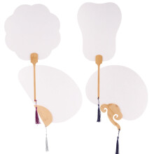 4pcs DIY Handmade Classical Folding Fans for Painting (Random)