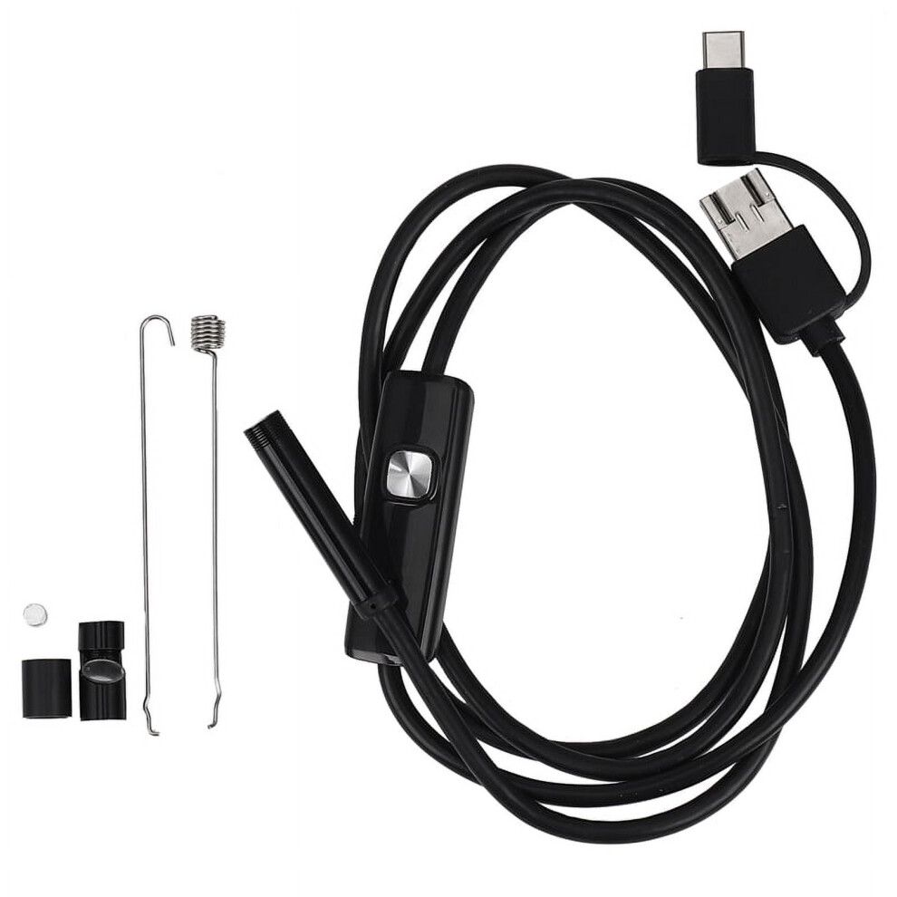 3In1 Borescope Inspection Camera Builtin 6 Leds Ip67 Waterproof Usb Typec Endoscope For Android Smartphones/Pc(1M 7Mm) 9448990312467