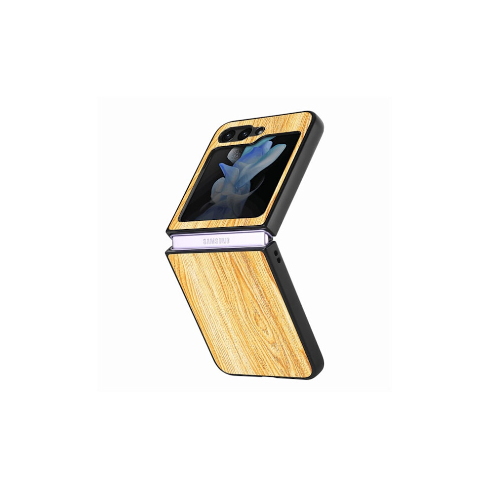 Wood Texture Case For Compatible With Samsung Galaxy Z Flip5 5G Yellow 9448990314270