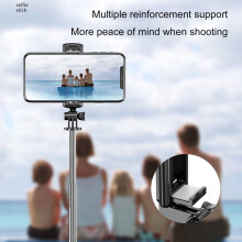 SUSUchens Bluetooth Selfie Stick Tripod Phone Holder Stainless Steel Compact Wireless Selfie Stick for Vlog Black