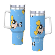 The Powerpuff Girls 40oz H2.0 Stainless Steel Vacuum Insulated Tumbler With Lid And Straw For Water, Iced Tea Or Coffee, Smoothie