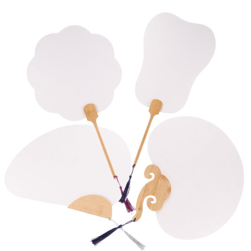 4pcs DIY Handmade Classical Folding Fans for Painting (Random) 1