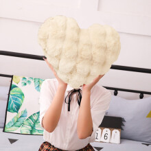 Gspmory Valentine's Day Heart Shaped Pillow - Short Plush Puffy Decorative Pillow, Cute Soft Gift for Kids, Living Room, Sofa