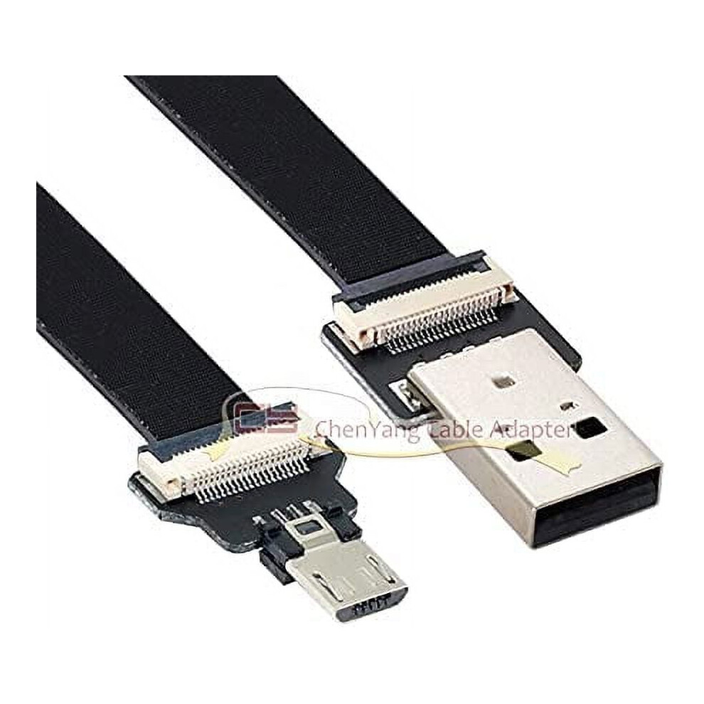 0.2M Usb 2.0 Type-A Male To Micro Usb 5Pin Male Data Flat Slim Fpc Cable For Fpv & Disk & Phone 9555307239697