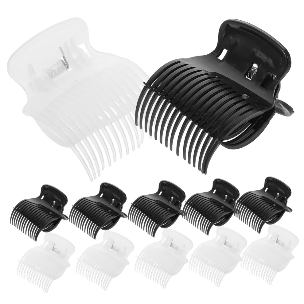 Black 12Pcs Heat Resistant Hair Roller Clips For Fast Curling Grip And Salon Styling