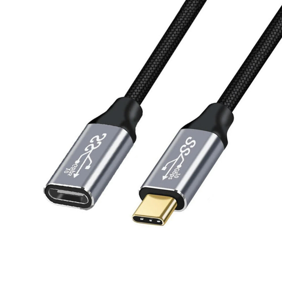For 100W Usb-C Usb 3.1 Type-C Male To Usb-C Female Extension Data Cable 10Gbps With Sleeve For Laptop Phone 9558633680218