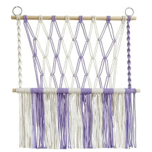 Stuffed Hammock Tapestry Space Saving Boho Macrame Wall Hanging Handwoven Plush Toys Holder Net for Play Room Decor,B