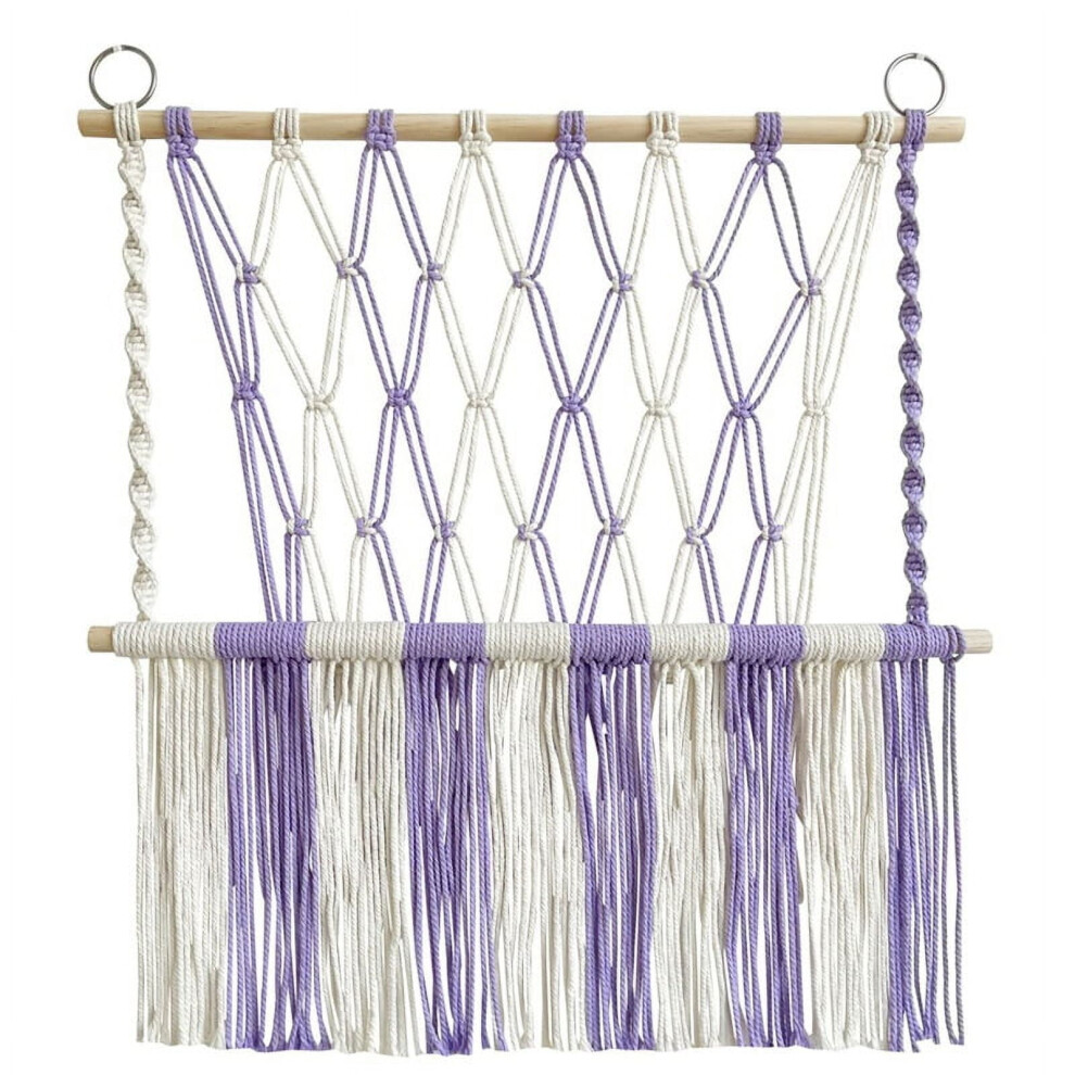 Stuffed Hammock Tapestry Space Saving Boho Macrame Wall Hanging Handwoven Plush Toys Holder Net for Play Room Decor,B