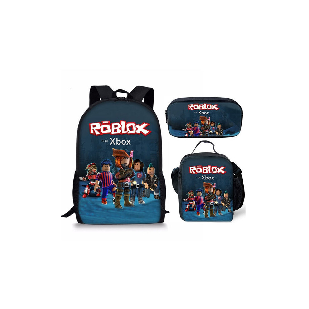 Roblox Backpack School Bags Travel Backpacks 3set - Christmas Gift Children - Gift blue blue blue