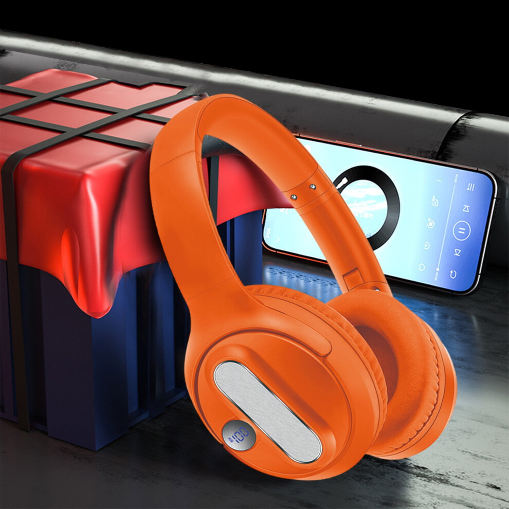 Avtoify Wireless Headband 5.3 Bluetooth Headset Digital Music Headset Suitable For Sports, Leisure Orange 9193271530343