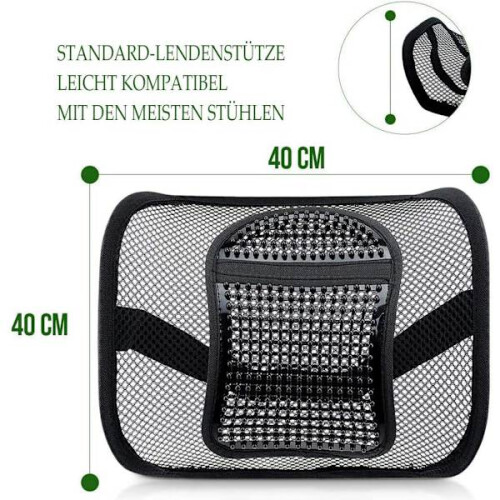 RenFox Lumbar Support Mesh for Car and Office, Lumbar Pillow, Back Support for Office 1