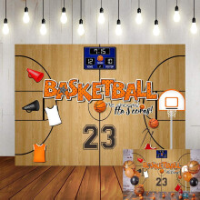 7x5ft Basketball Theme Photography Backdrop for Kids Birthday Party, Compatible with Art Studio, Star Jersey 23 Number Vinyl Background