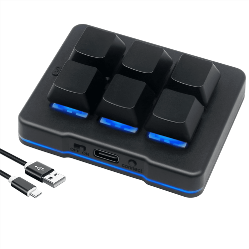 6 Key Mini Keypad Wireless USB Gaming Keyboard Macro Customized Programmable OSU Keyboard for Video Games Office Work