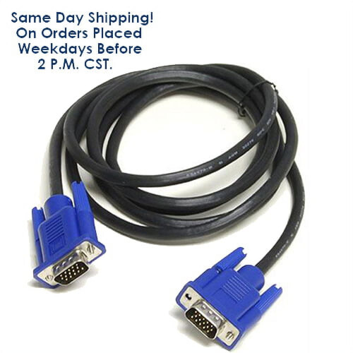 5' VGA to VGA Cable, Black, compatible with Lenovo Desktop Computer