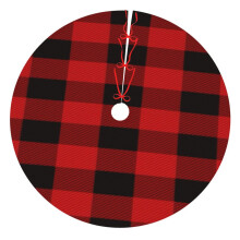 Christmas Plaid Christmas Tree Skirts 36" Inch, Thicken Winter Holiday Tree Mat, Xmas Tree Skirt For Rustic Christmas Holiday Decorations