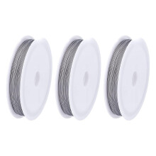 3 Roll 0.45mm Bead Stringing Wire, Stainless Steel Nylon Coated Tiger Tail Wire on Spool, Thin Craft Wire for Jewelry Making - 164.04ft