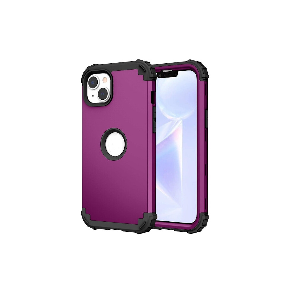 Silicone Hybrid Pc Phone Case For Compatible With Iphone 15 Purple 9130661582568