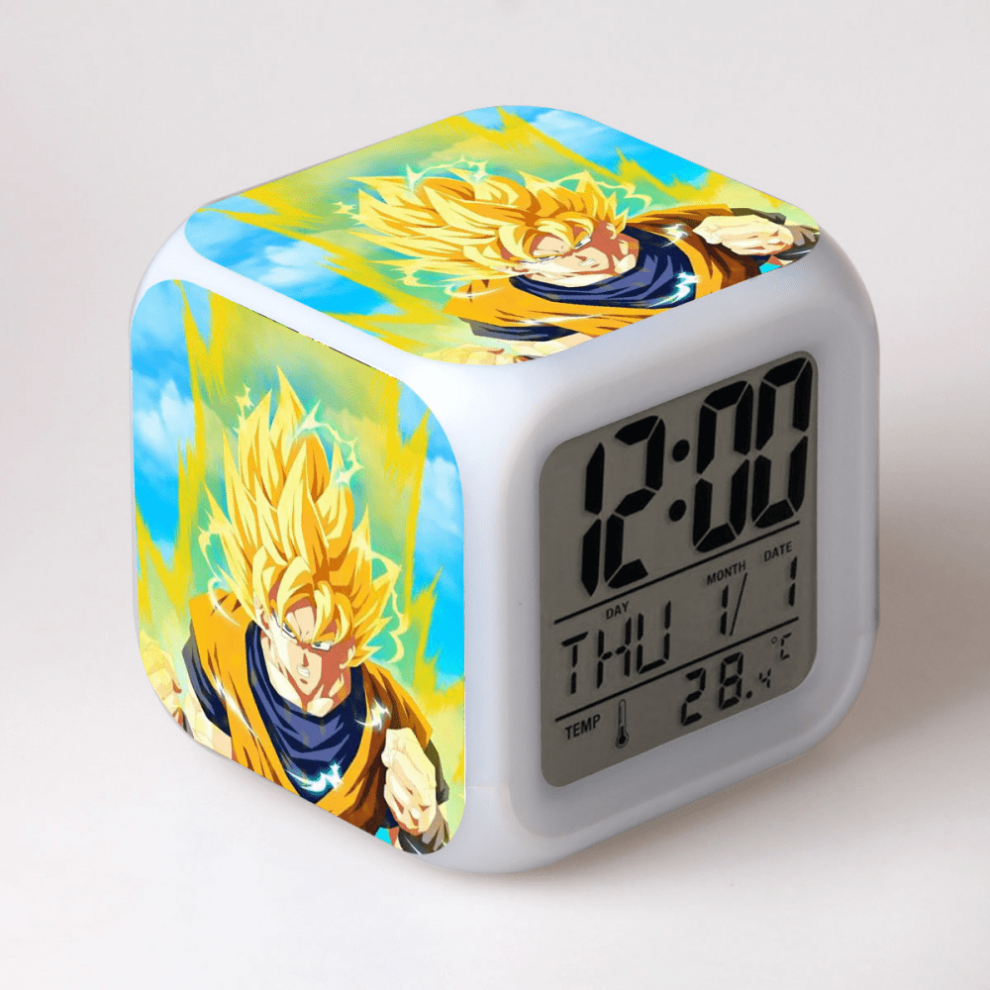 Hanntaoo Kids Alarm Clock With Dragon Ball Design, 7 Color Led, Thermometer, Night - Compatible With A93-1651 Htnl#1327 Light