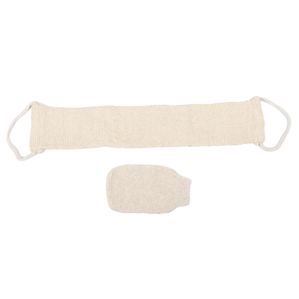 Exfoliating Back Scrubber and Natural Sisal Bath Glove Set for Smooth Skin in Shower
