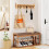 Handmade Solid Wood Wall Mounted Coat Rack with FlipDown Hooks for Entryway and Bedroom Black 4 Hooks 2