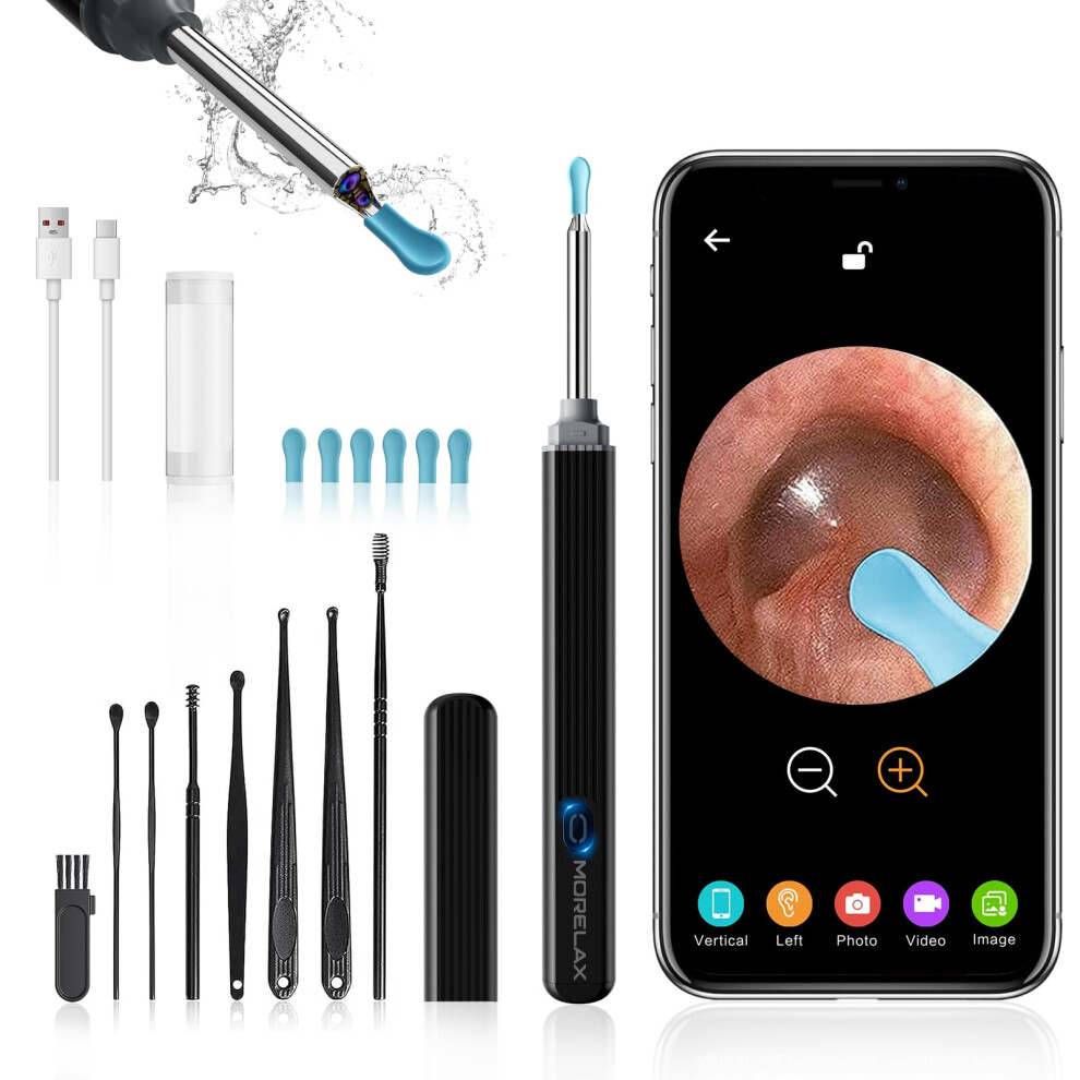 Ear Wax Removal Camera with 1080P HD, 6 LED Lights, Wireless Otoscope Ear Cleaning Kit for iOS and Android