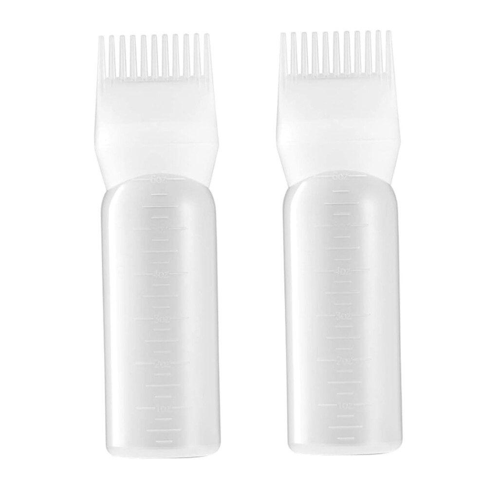 2pcs Root Comb Hair Dye Applicator Bottles for Precise Salon Hair Coloring