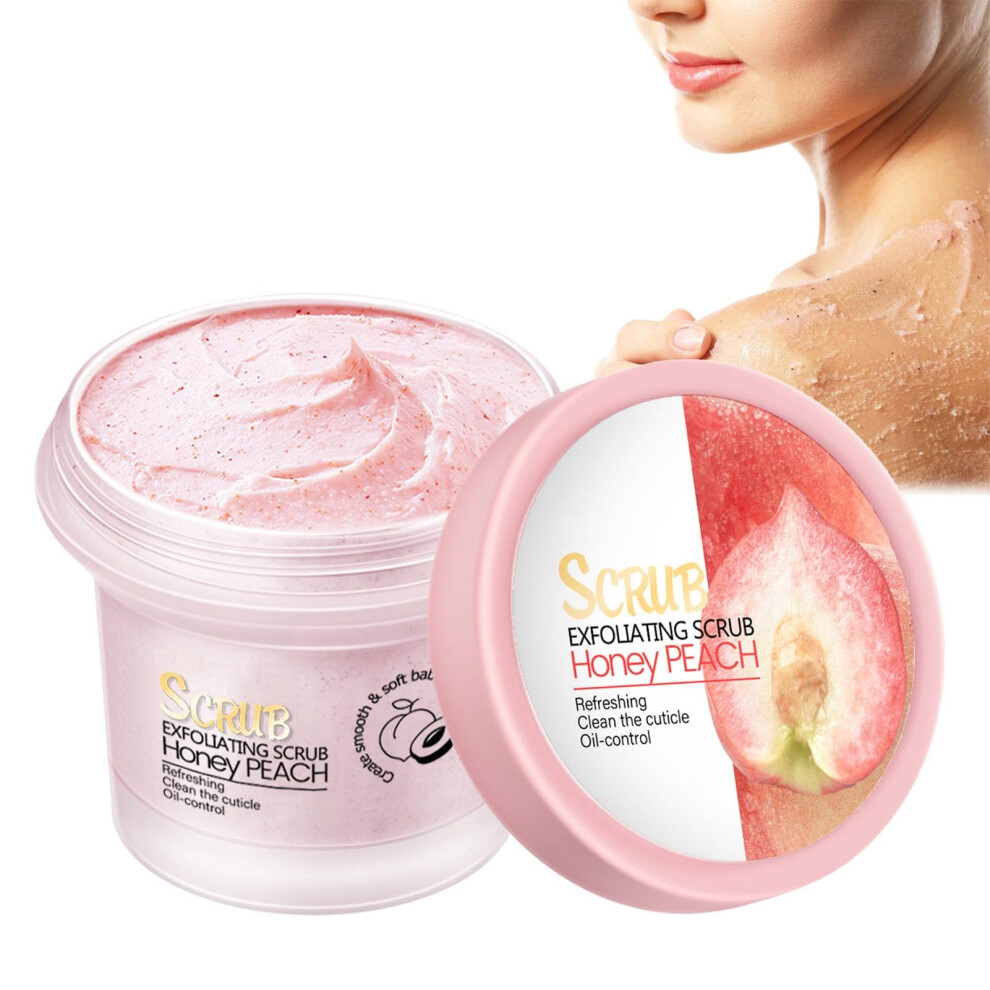 Peach Brightening Exfoliating Body Scrub 100g with Honey for Smooth Soft Skin Face and Body