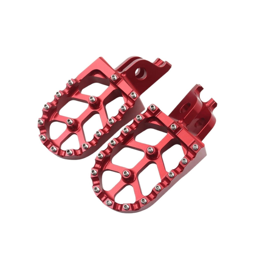 Cnc Aluminum Motorcycle Foot Pegs With Enhanced Grip Steel Teeth For Kawasaki Kx250 Kx450 Red 9455672597319