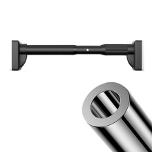 Adjustable Tension Shower Curtain Rod Black No Drill Non Slip for Bathroom Closet Bathtub