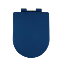 Dark Blue D Shape Soft Close Toilet Seat with Quick Release Hinges 360x445mm for Modern Bathrooms