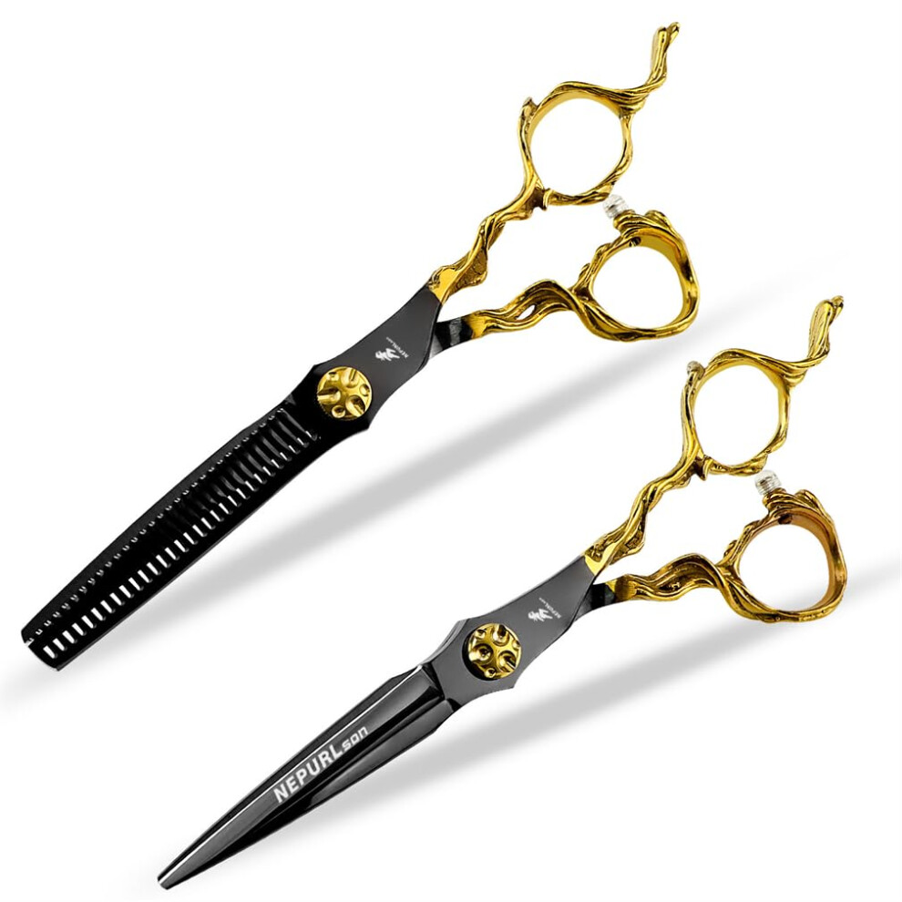 Professional Barber Scissors Set, Japanese Stainless Steel Hair Cutting Scissors with Precision Blades